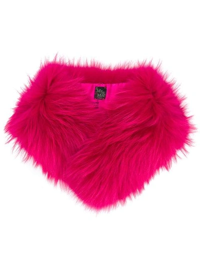 Shop Mr & Mrs Italy Racoon Fur Shawl In Pink
