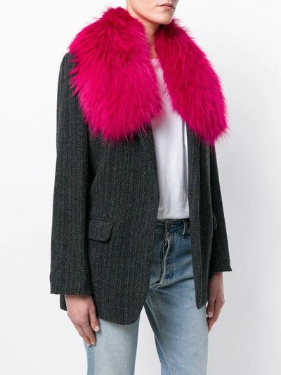 Shop Mr & Mrs Italy Racoon Fur Shawl In Pink
