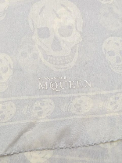 Shop Alexander Mcqueen Skull Scarf - Grey