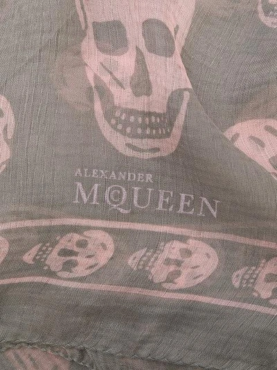 Alexander Mcqueen Classic Skull Printed Silk Chiffon Scarf In 1472
