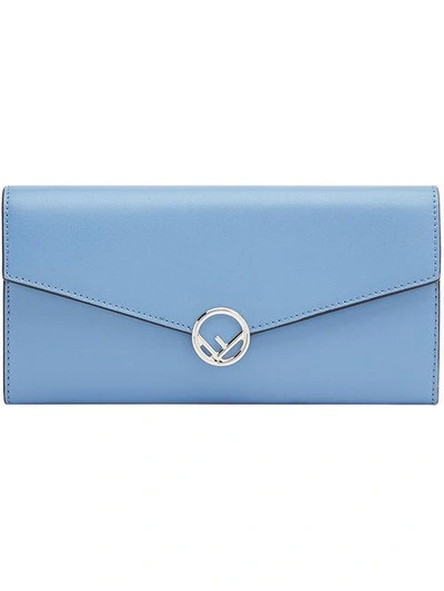 Shop Fendi Silver-tone Detail Purse - Blue