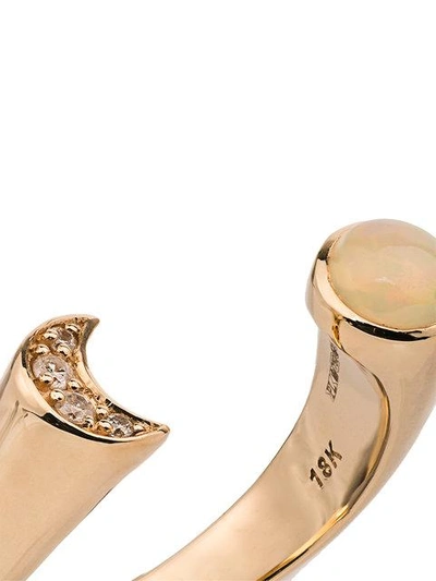 Shop Pamela Love 18kt Gold Diamond Luna Ring In Metallic