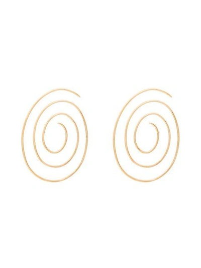 Shop Beaufille Medium Gold Spiral Earrings In Metallic