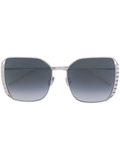 Shop Boucheron Eyewear Oversized Square Frame Sunglasses - Metallic