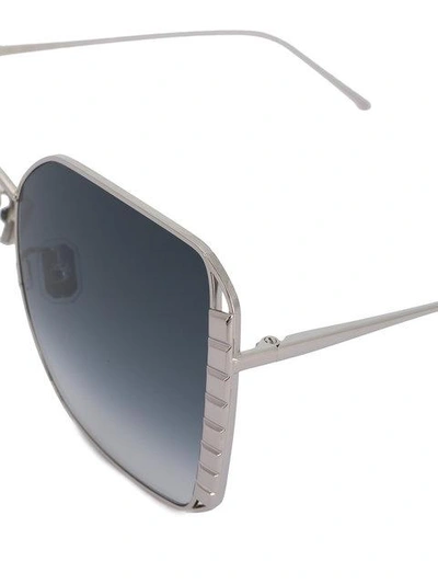 Shop Boucheron Eyewear Oversized Square Frame Sunglasses - Metallic