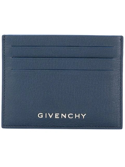 Shop Givenchy Logo Cardholder In Blue