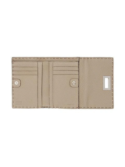 Shop Fendi Stitch Detail Wallet In Neutrals