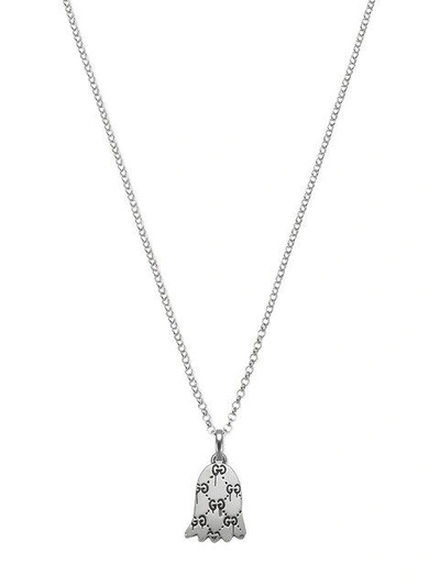 Shop Gucci Ghost Necklace In Silver In Metallic
