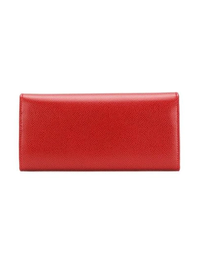 Shop Ferragamo Long Gancini Wallet In Red