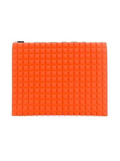 extra large grid textured pouch