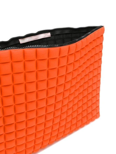 extra large grid textured pouch