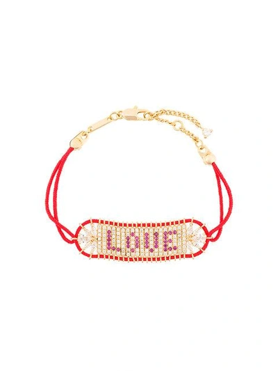 Shop Shourouk Love Bracelet In Metallic