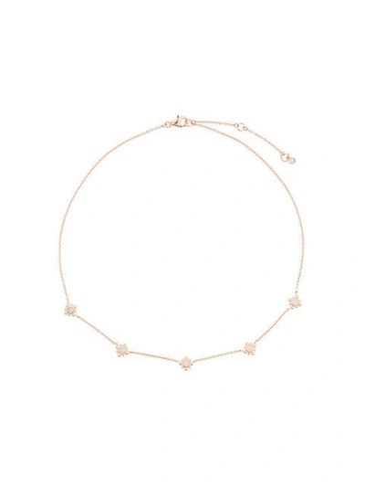 Shop Astley Clarke Pink Opal Mini Floris Necklace In Metallic