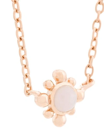 Shop Astley Clarke Pink Opal Mini Floris Necklace In Metallic