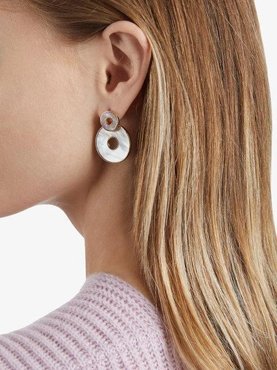 Shop Retrouvai Mother Of Pearl Swivel Earrings In Metallic
