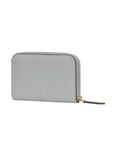 Shop Fendi Embellished Mini Wallet In Grey