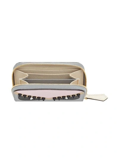 Shop Fendi Embellished Mini Wallet In Grey