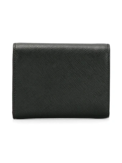 Shop Prada Saffiano Tri-fold Wallet In Nero F0002