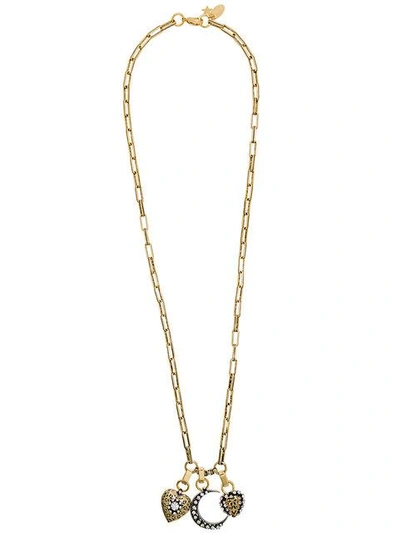 Shop Radà Embellished Mixed Pendant Necklace In Metallic
