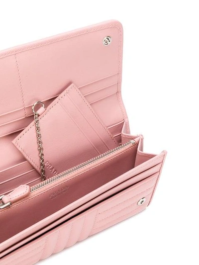 Shop Prada Quilted Continental Wallet In Pink