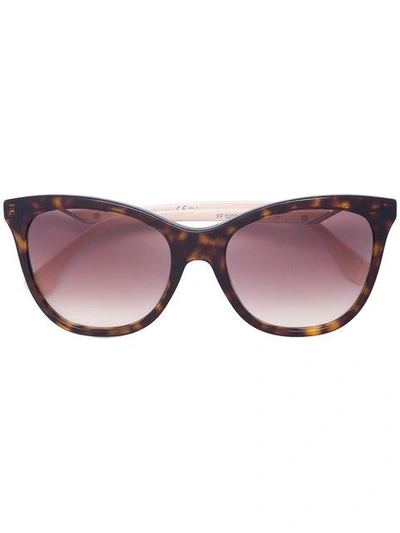 Shop Fendi Eyewear Square Sunglasses - Brown
