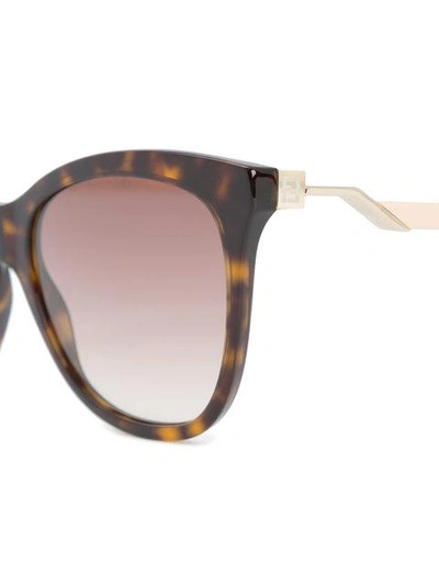 Shop Fendi Eyewear Square Sunglasses - Brown