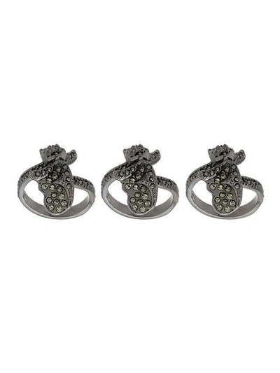 Shop Camila Klein Strass Embellished 3-ring Set In Metallic