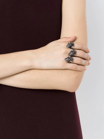 Shop Camila Klein Strass Embellished 3-ring Set In Metallic