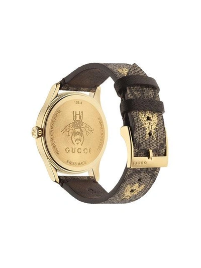 Shop Gucci G-timeless 38 Mm Watch In Brown