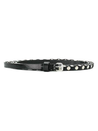 Shop Ann Demeulemeester Fine Metal Embellished Belt In Black