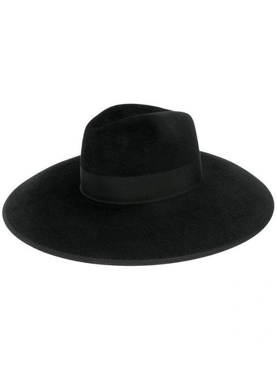 Shop Gucci Wide-brim Logo Hat - Black