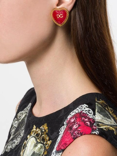 Shop Dolce & Gabbana Sacred Heart Clip-on Earrings