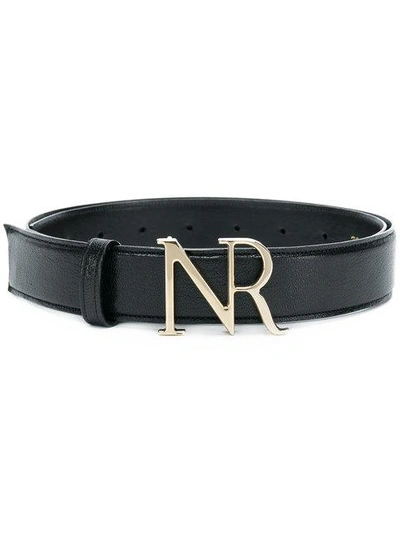 Shop Nina Ricci Branded Buckle Belt - Black