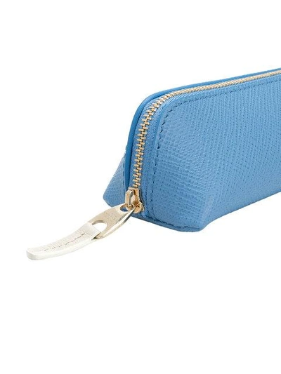 Shop Smythson Panama Pencil Case In Blue