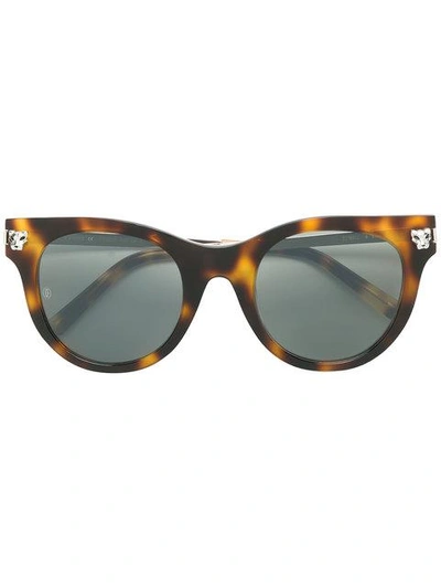 Shop Cartier Panthère Sunglasses - Brown