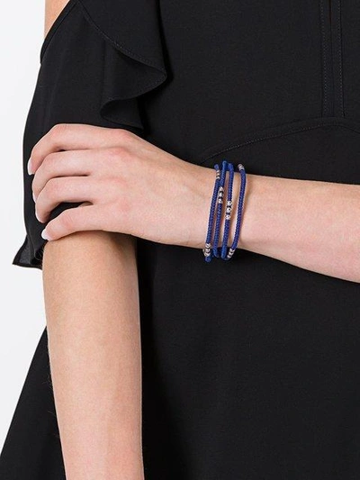 Shop M Cohen Knotted Wrap Bracelet In Blue