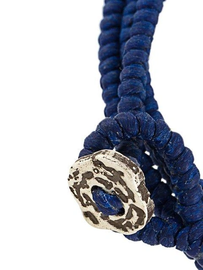 Shop M Cohen Knotted Wrap Bracelet In Blue