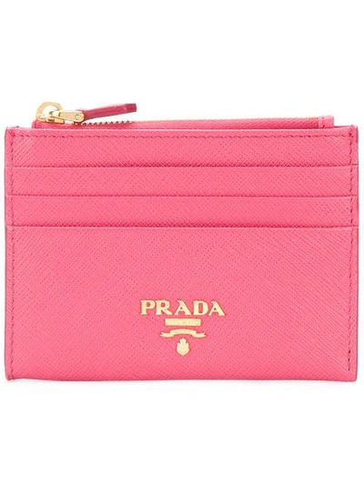 Shop Prada Classic Card Holder - Pink