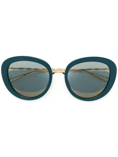 Shop Elie Saab Oversized Sunglasses In Blue