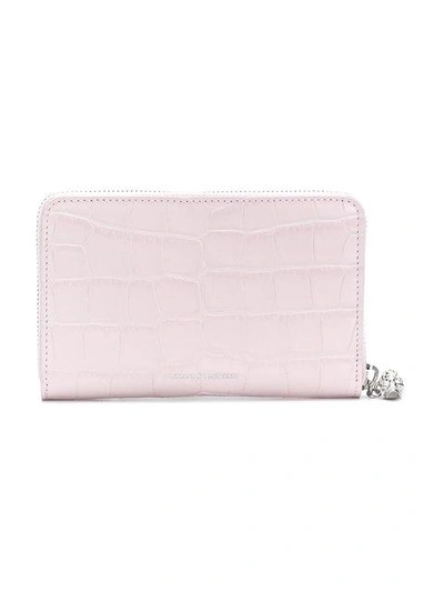 Shop Alexander Mcqueen Embossed Small Continental Wallet - Pink