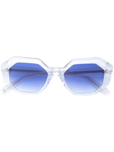 Shop Garrett Leight Jacqueline Sunglasses In Blue