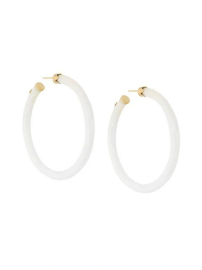 Shop Gas Bijoux Caftan Hoop Earrings In White
