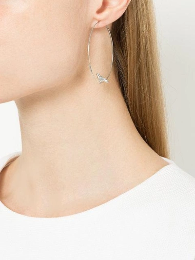 Shop E.m. Bird Loop Earring In Metallic