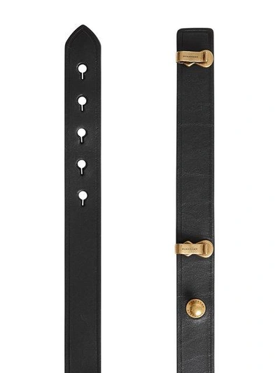 Shop Burberry Bridle Leather Belt In Black