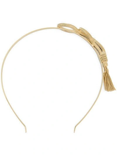 Shop Prada Snake Chain Headband In Metallic