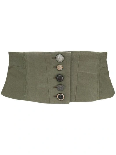 Shop Antonio Marras Contrast Button Waist Belt - Green