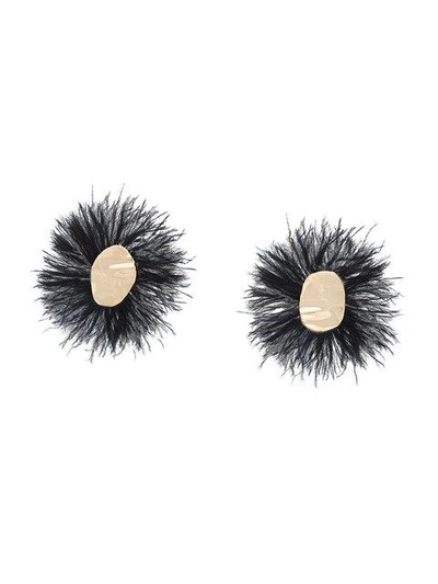 Shop Proenza Schouler Feather Earrings In Black