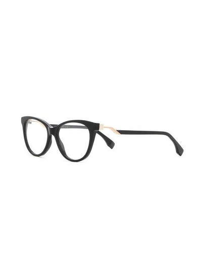 Shop Fendi Cat Eye Glasses In Black