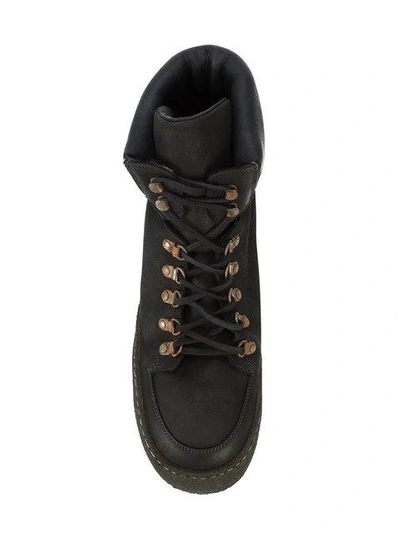 Shop Guidi Lace-up Platform Boots In Black