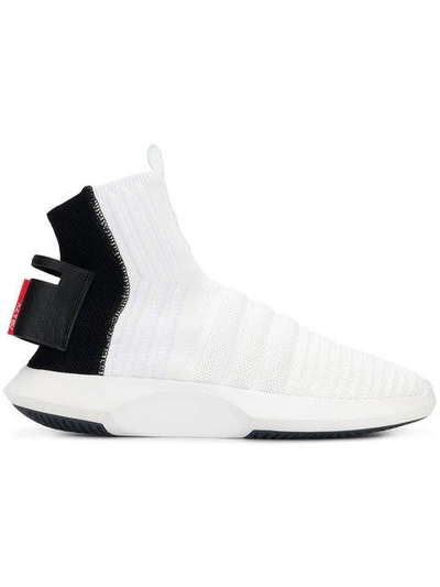 Shop Adidas Originals Crazy 1 Sock Adv Primeknit Sneakers In White